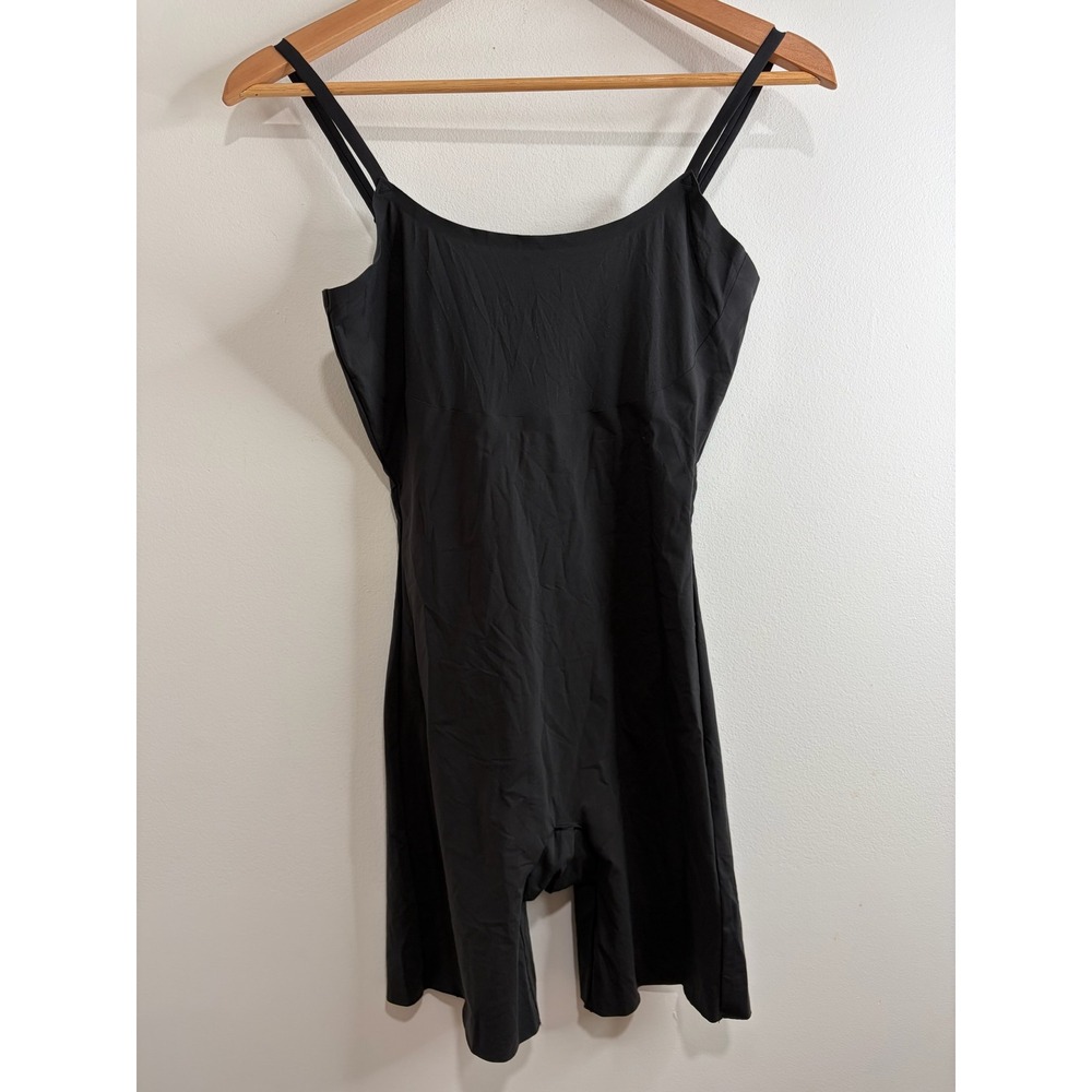 Spanx OnCore Mid-Thigh Bodysuit Womens Medium Black Firm Control Shapewear
